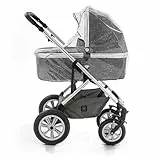 Zamboo Universal Komfort Regenschutz für Kinderwagen/Babywannen - gute Luftzirkulation, Sichtfenster mit Vordach, Schadstofffrei Transparent