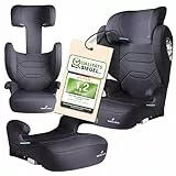 WALSER Premium Kindersitz Auto Numa, 2in1 ISOFIX Kinder Sitzerhöhung abnehmbare Rückenlehne + mitwachsende Kopfstütze 3-8 Jahre 100-150 cm neueste Norm ECE R 129, Sitzerhöhung Auto Kinder anthrazit