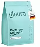 Gloura MCT Kollagen Pulver bioaktiv – Premium Hydrolysat Typ 1 & 3, 300g, Kollagen mit MCT-Pulver aus Kokosnussöl, löslich in Shakes, Kaffee und Tee, unterstützt Haut Haare Nägel Gelenke