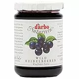 Food-United KONFITÜRE EXTRA Wild-Heidelbeere 6x 450g Glas von DARBO Naturrein bluberry jam Blaubeerkonfitüre passend für Frühstück Waldbeer-Kuchen Schwarzbeer-Füllungen Wildbeer-Gebäck (6)