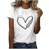 KOG Sale Angebote Damen T-Shirts Lose Mama Print Tshirts Fashion Baumwolle Tshirt Muttertagsgeschenk Geschenk für Mama Freizeit Mode Motiv Shirts Rundhals Lässig Tunika Outlet Amazon Weiß XL