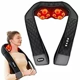 KNQZE® Nackenmassagegerät mit Wärme 2025, 4D Shiatsu Massagegerät Nacken Schulter, Nackenverspannungen lösen, Tiefenmassage für Nacken, Schulter, Rücken, Geschenke für Frauen/Mütter/Väter