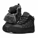 RUYI Winter Barfußschuhe Damen Herren Barfussschuhe Warm Gefüttert Winterschuhe Wasserabweisend Traillaufschuhe Bequem Winterstiefel mit Breite Zehenbox