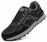 ARRIGO BELLO Sneaker Schuhe Herren Reißverschluss Freizeitschuhe rutschfest Halbschuhe Outdoor Leichte Turnschuhe für Männer 41-46(Schwarz,43)