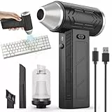 Yospinber Elektrische Staubgebläse, 2 in 1 Druckluftspray Staubgebläse und Staubsauger, 150000 U/min Super Power Cordless Air Duster, mit Taschenlampe für Laptop,Tastatur, Sofa, Auto