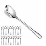 Evanda Suppenlöffel Set 24er 18.5cm, Edelstahl Besteck Löffel, Dessertlöffel, Tafellöffel, Esslöffel, leicht zu reinigen, spülmaschinenfest