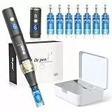 Dr. pen Ultima A8S Microneedling Pen – Innovatives Zwei-Ersatzkopf-Design: kabelgebundener Modus für langanhaltende Nutzung & drahtloser Modus ideal für Ausflüge/Reisen, mit 7 Typen Ersatzpatronen