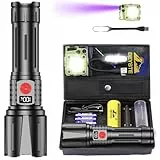 BEYSTE Taschenlampe LED Aufladbar 500,000 Lumen, LED Taschenlampe Extrem Hell Militärische, Sehr Helle Akku Taschenlampen USB C, Starke Taktische Taschenlampe Wasserdicht For Outdoor NotfäLle