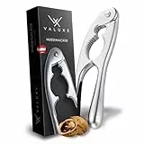 VALUXE® Premium Nussknacker aus Edelstahl - Nußknacker für Haselnüsse, Walnüsse & mehr - Nut Cracker, Walnuss-Knacker mit rutschfestem Griff & ergonomischem Design