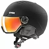 uvex Wanted Visor - robuster, stylischer, optimal belüfteter Skihelm mit beschlagfreiem Visier für Damen und Herren - Black matt - 54-58 cm