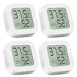 CNMTCCO luftfeuchtigkeitsmesser Thermometer Innen, 4 Stück Hygrometer Mini LCD Digital Thermometer Gauge für Arbeitszimmer Babyzimmer, Weinkeller, Seniorenzimmer usw