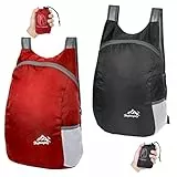 Feibmir 2 Ultraleichte faltbare Rucksäcke,Wasserabweisende Wander-Tagesrucksäcke,Packbare Rucksäcke für Herren Damen Kinder Reisen Outdoor Camping Klettern Radfahren Wandern