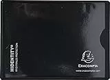 Exacompta 5401E Bankkartenhüllen 6,5 x 9,5 cm Hidentity Duo RFID-Schutzhülle, Ideal für Visiten-und Kreditkarten schwarz Kreditkartenhüllen Bankkartenhülle