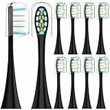 10 Stück Zahnbürste Kompatibel mit Oclean Elektrische Zahnbürste Schallzahnbürste Ersatz Zahnbürste Köpfe, für Oclean Elektrischen Zahnbürsten, Mit Staubabdeckung (Schwarz, M)
