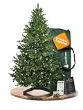 ArtiTree Künstlicher Weihnachtsbaum 180 cm – 100 % Spritzguss Nordfichte mit LED | Premium Tannenbaum naturgetreu inkl. FSC-Holzständer & Aufbewahrungstasche