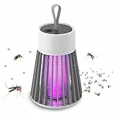 Mozzguard Mosquito Zapper, Mückenabwehr Outdoor Insektenlampe Mückenlampe Mosquito Killer mit UV-Lampe, Tragbarer Mückenkiller 2000mAh Wiederaufladbar USB Moskito Zapper für Camping Gärten (Grau)