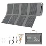 MHPOWOS 80W Faltbares Solarladegerät, Tragbares Camping-Solarpanel mit USB C, USB A und DC Ausgängen, 19V Mini-Ladegerät für Smartphone, Wandern, Outdoor-Reisen, Camping
