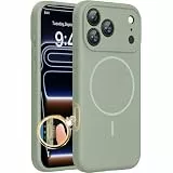Miracase Magnetic für iPhone 17 Pro Max Hülle, Kompatibel mit MagSafe, integrierter Silikon-Kamerasteuerungsschutz, 3,0 mm verdickter stoßfester Fallschutz für 17 ProMax, Patina Grün