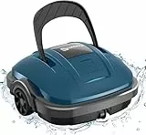 WINNY POOL CLEANER Poolroboter Akku Kabellos für Flachem Boden Aufstellpools bis 80 m² Poolsauger Roboter mit Automatisches Parken 100 Mins Poolroboter Akku Robotersauger Dunkelblau