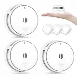 Rauchmelder, Rauchmelder 10 Jahre Batterie, Feuermelder mit Stummschaltfunktion aus der Ferne, Feuermelder 10 Jahre Batterie Testsieger, Große Test/Stummschalttaste, TUV-Zertifiziert EN14604