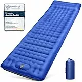 Isomatte Camping Selbstaufblasend, 12CM Verdicktes Aufblasbare Matratze Kleines Packmaß, Wasserdicht Luftmatratze Outdoor mit Fußpressepumpe und Kissen, Anti-Ripstop Schlafmatte für Wandern und Strand