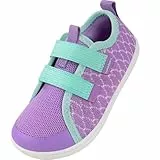IceUnicorn Kinder Barfußschuhe Breite Zehenbox Jungen Mädchen Hausschuhe Minimalistische Outdoor Traillaufschuhe Walking Schuhe(Violett, 28EU Weit)