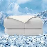 EMME Kühldecke Sommerdecke Kühlend - 135 x 210 cm Doppelseitig Kühlende Decke Arc-Chill Q-Max0,45 Kühlende Bettdecke Dünne Steppdecke Cooling Blanket Kuscheldecke, Hellgrau