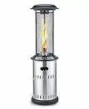Enders® Terrassenfeuer Gas VULANO, 5589, Vormontiert mit stufenloser Regulierung, höhenverstellbar, Transport-Räder, Umkippsicherung, Silber