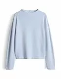 OPUS Damen Langarmshirt | SERATA Regular Longsleeve mit zweifarbiger Textur Water Blue, 38