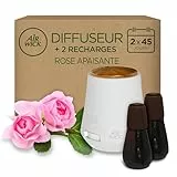 Air Wick Essential Mist Diffusor für ätherische Öle + 2 Nachfüllpackungen, 20 ml, beruhigender Rosenduft