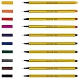 LEVIATAN D400 Fineliner Set 10 Mehrfarbig - Feinleiner Stift Bunt Für Den Täglichen Gebrauch Geeignet - Linienbreite Ca. 0.4 Mm Feinlinerfilzstifte