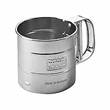 Original Kaiser Inspiration Mehl- und Puderzuckersieber 350 g, Einhand-Mehlsieb Edelstahl, Handsieb für Mehl/ Zucker/ Zimt/ Gewürzpulver, Silber