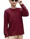 Arshiner Tshirt für Jungen Langarm Festliche Herbst Winter Einfarbig Langarmshirt Kinder Tee Tops Oberteile Junge Basic Freizeit Shirts Weinrot 150