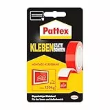 Pattex Kleben statt Bohren Klebeband, extra starkes doppelseitiges Klebeband, Doppelklebeband für Montagearbeiten innen & außen, Wandbefestigung ohne Bohren, 19mm x 1,5m