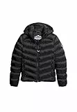 Superdry Damen Kapuzenjacke mit Fuji-Polsterung Jacke, Schwarz, 36