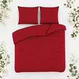 Karden Flower 200x200 Rot - Mikrofaser Bettwäsche-Sets Oeko-TEX - 1 Bettbezüge 200x200cm + 2 Kissenbezüge 80x80cm mit Reißverschluss