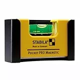 STABILA Mini-Wasserwaage Pocket PRO Magnetic mit Gürtel-Clip, 7 cm, starker Seltenerd-Magnet, 1 Horizontal-Libelle, Made in Germany