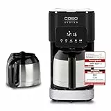 Caso Coffee Taste & Style Duo Thermo – Design-Kaffeemaschine mit Edelstahl, 2 Isolierkannen, Timer, Touch-Bedienung, Aromafunktion, LED-Uhr & 92–96 °C Brühtemperatur