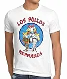 style3 Los Pollos T-Shirt Herren, Größe:M, Farbe:Weiß