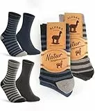 Bobelle Wear Wintersocken Damen 39-42,Warme Alpaka Socken Herren Wollsocken Dicke Flauschige Strick Thermosocken 4 Paar Multicolor02