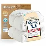 BEDSURE Daunendecke 135x200 Daunen Bettdecke - Warm Winterdecke 90% Daunen und 10% Federn 880 gr. Füllung, Federbettdecke with Öko-Tex, RDS in Deutschland, Waschbar Steppdecke Weiß