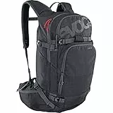 EVOC LINE 30 All-Mountain-Tragerucksack (NEURALITE SYSTEM, Skihalterung, separates Lawinenfach mit Notfallplan, leicht zugängliches Hauptfach, BODDY HUGGING), Karbongrau meliert