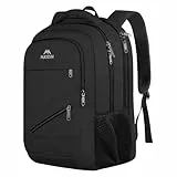 MATEIN Rucksack Herren, Laptop Rucksack 17 Zoll Wasserdicht, Arbeitsrucksack Herren Groß, Laptop Backpack Diebstahlsicher, Schulrucksack Teenager, Laptoprucksack Arbeit Business, Schule, Schwarz