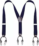 KANGDAI Hosenträger für Herren Breit Y Style 3.5 CM Mit Sehr 6 Starke Metall Clip Durable Elastic Verstellbare Hosenträger Geschenkbox für Herren und Damen