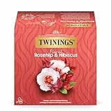 Twinings Hagebuttentee mit Hibiskus FLORAL ROSEHIP & HIBISCUS - aromatischer Früchtetee im Beutel mit rubinroter Farbe, fruchtig & blumig (50 Teebeutel, 125g)