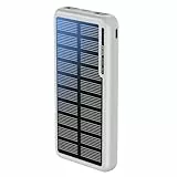 Boompods Obi Solar 10000mAh Solar Powerbank - Schnellladendes Ladegerät mit USB-C & 2X USB-Anschlüssen, Outdoor Power Bank mit Solarpanel, Robuste Ladestation für Handy, Tablets und Reisen, Weiß