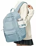 BOXSAM Schulrucksack Teenager Mädchen Schultasche Leichter Rucksack für Die Schule Teenager Mädchen Jungen Casual Daypacks Wasserdichter College School Bag Womens Backpack Aesthetic Blau