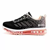 Sumateng Turnschuhe Herren Damen Sneakers Sportschuhe Bequeme Laufschuhe Schnürer Joggingschuhe Air Running Shoes 833 Black Orange 35EU