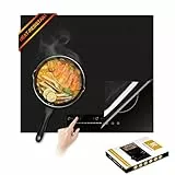 Neu Upgegradet Induktionskochfeld Schutzmatte | Herdabdeckplatte | Herdabdeckung Ceranfeld | 300°C (572°F) hitzebeständig (Schwarz, 63.1X53cm)