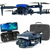 Karuisrc Drohne Professional with 1080P HD FPV Camera mit Blauer LED,Mini Drone FPV RC für Kinder Schwerkraftsteuerung Gesten Selfie Windresistent Headless Modus,Modulare Batterie